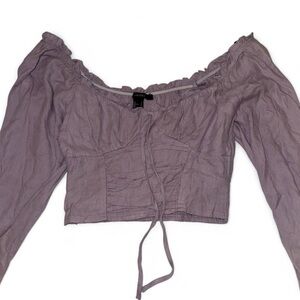 Forever 21 Lilac Off-Shoulder Blouse